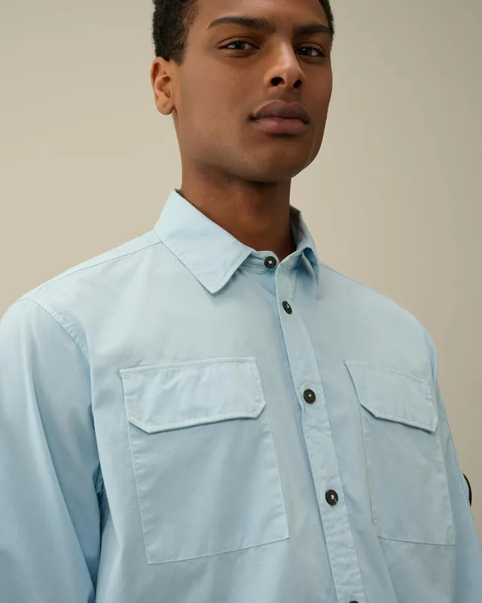 Man Gabardine Pockets Shirt Starlight Blue CP Company Shirt