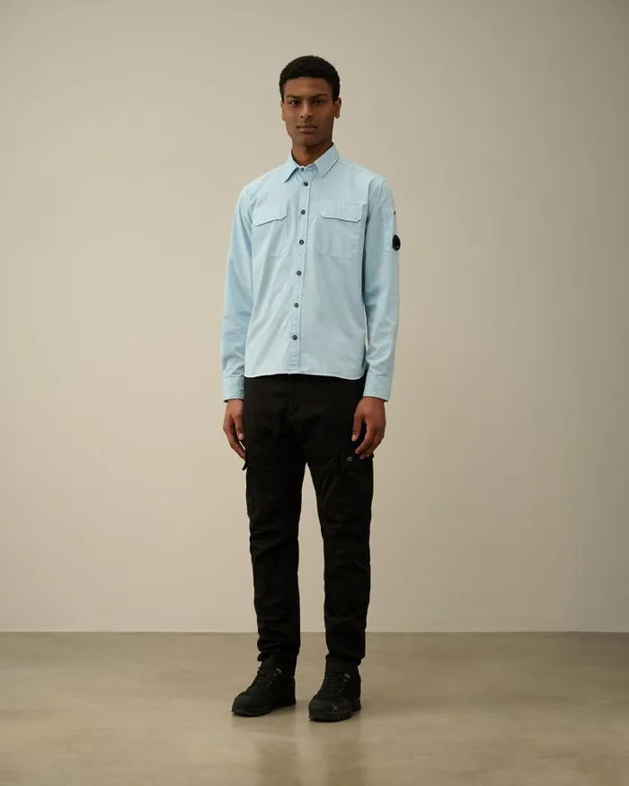 Man Gabardine Pockets Shirt Starlight Blue CP Company Shirt