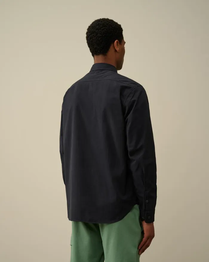 Man Gabardine Pockets Shirt Total Eclipse 8211 Blue CP Company Shirt