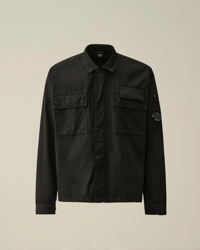 Man Gabardine Shirt Black CP Company Shirt