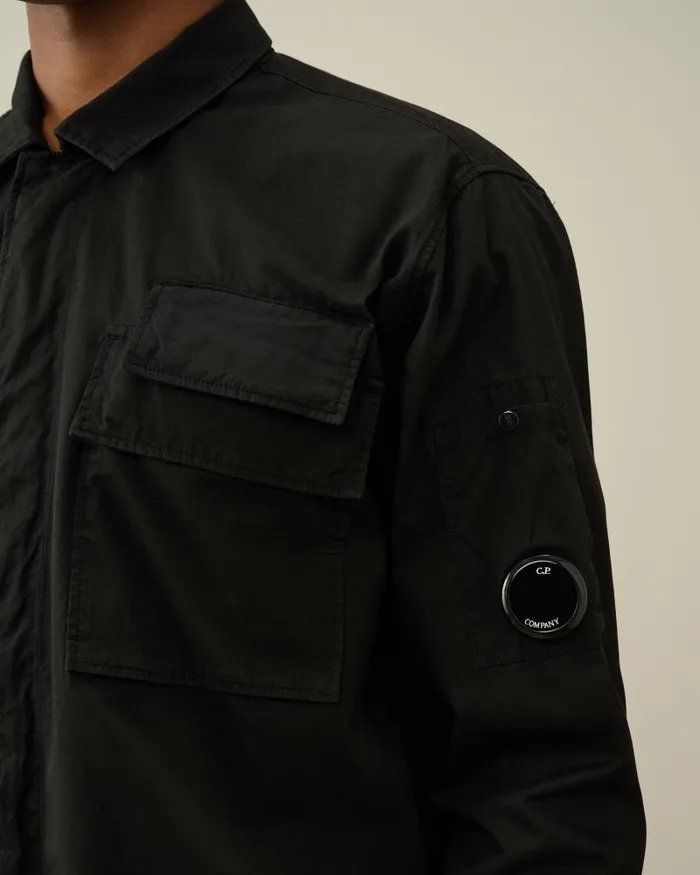 Man Gabardine Shirt Black CP Company Shirt