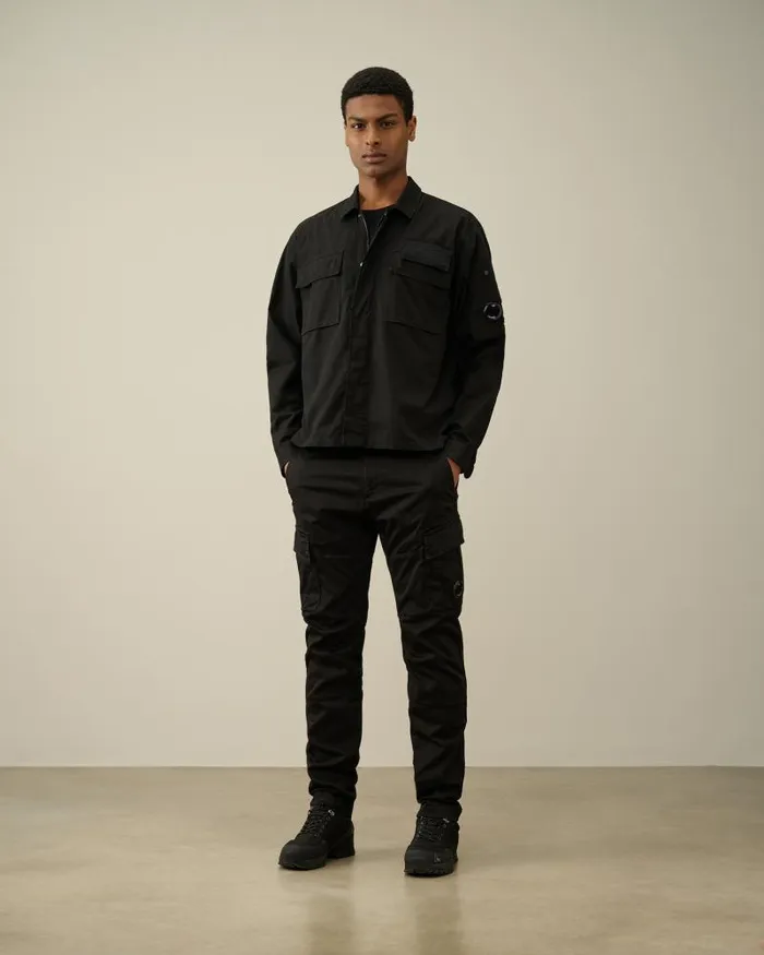 Man Gabardine Shirt Black CP Company Shirt