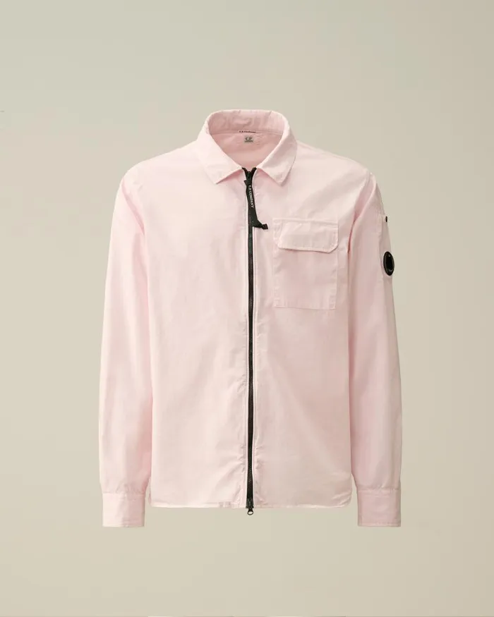 Man Gabardine Zipped Shirt Heavenly Pink CP Company Shirt