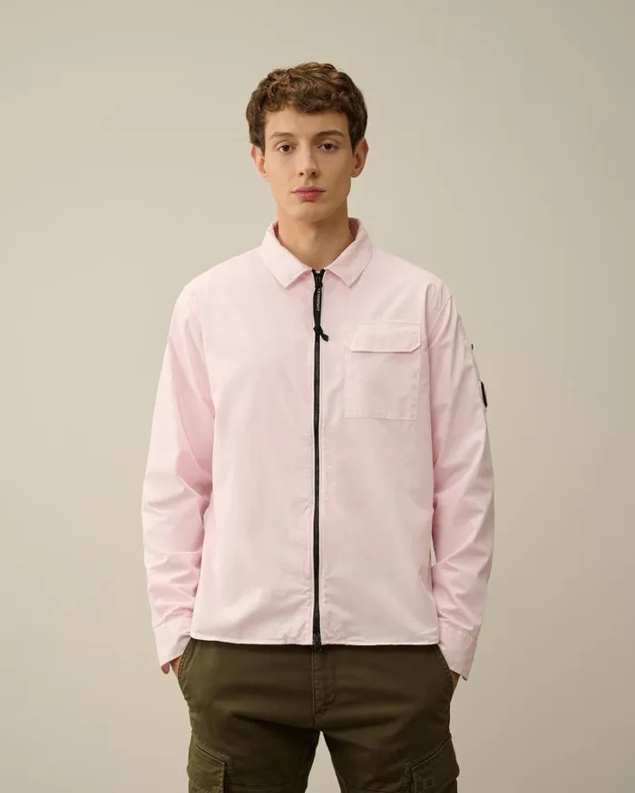 Man Gabardine Zipped Shirt Heavenly Pink CP Company Shirt