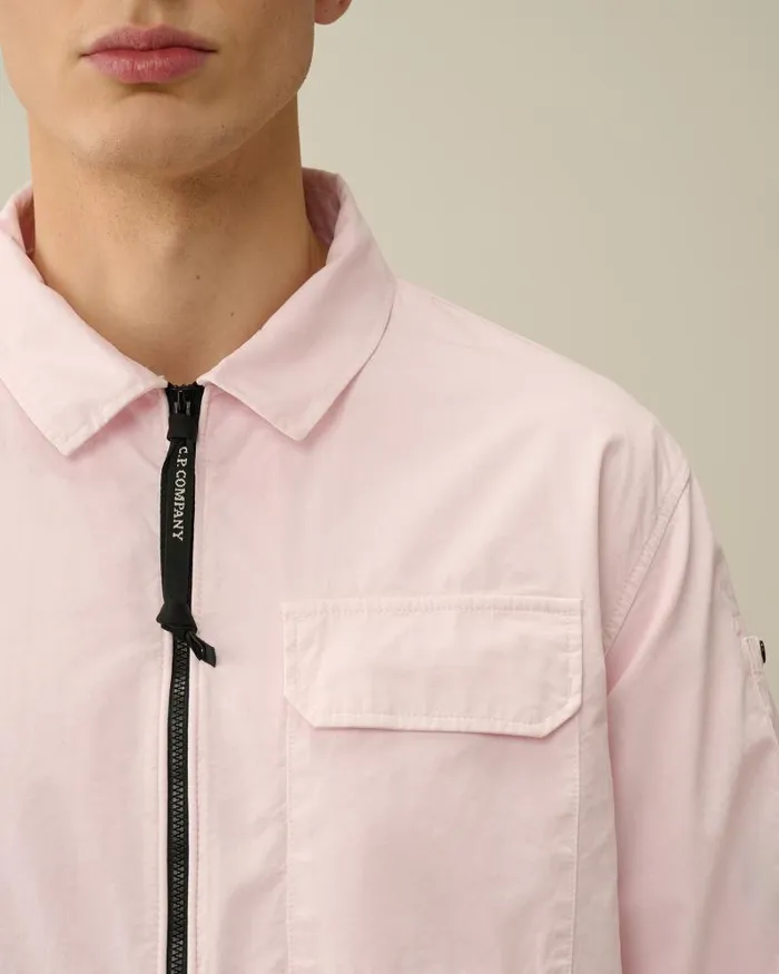 Man Gabardine Zipped Shirt Heavenly Pink CP Company Shirt