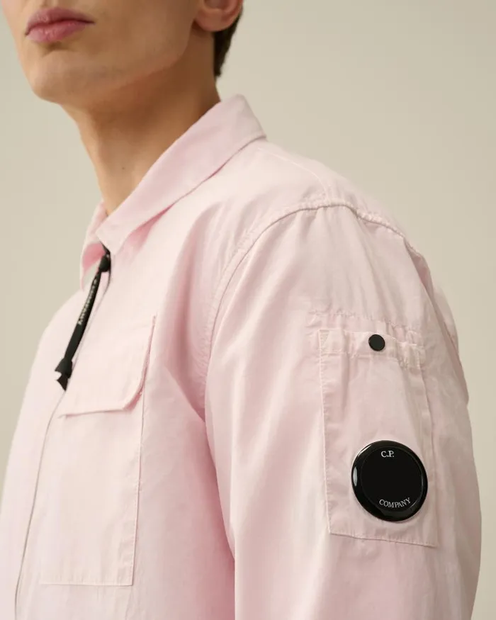 Man Gabardine Zipped Shirt Heavenly Pink CP Company Shirt