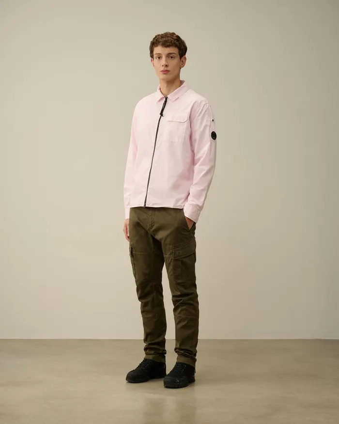 Man Gabardine Zipped Shirt Heavenly Pink CP Company Shirt