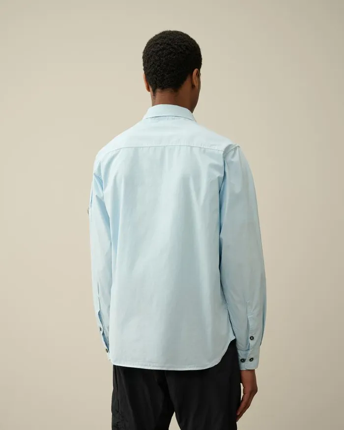 Man Gabardine Zipped Shirt Starlight Blue CP Company Shirt