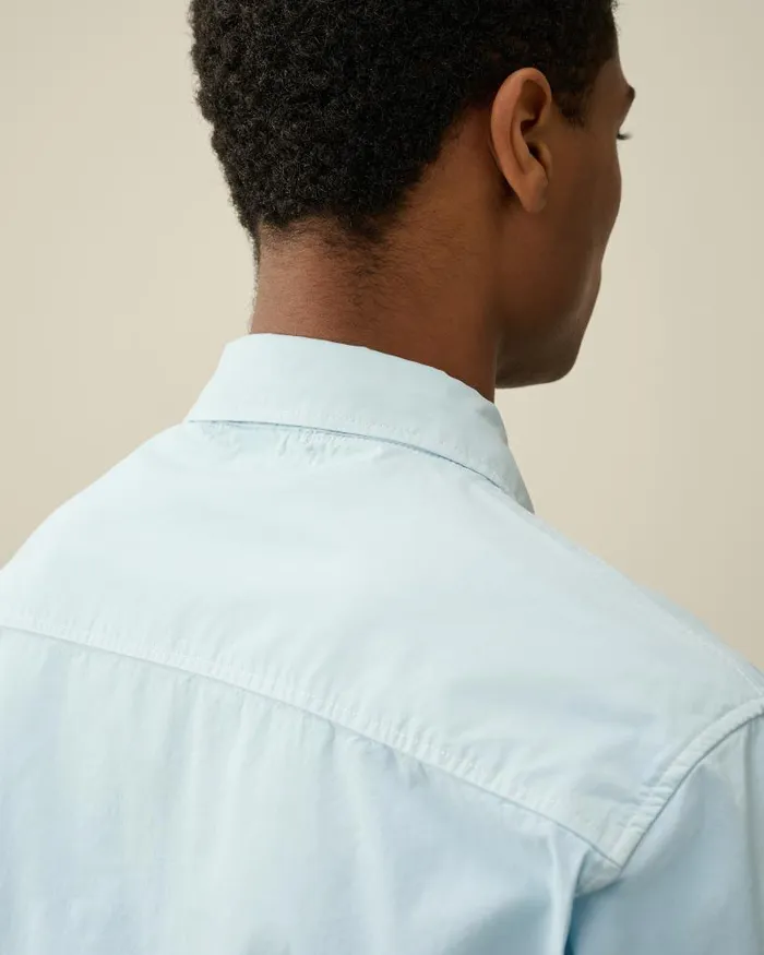 Man Gabardine Zipped Shirt Starlight Blue CP Company Shirt