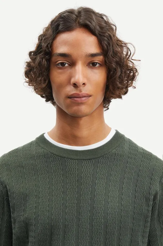 Man Gabriel Crew Neck 10490 Climbing Ivy Samse Samse Knitwear