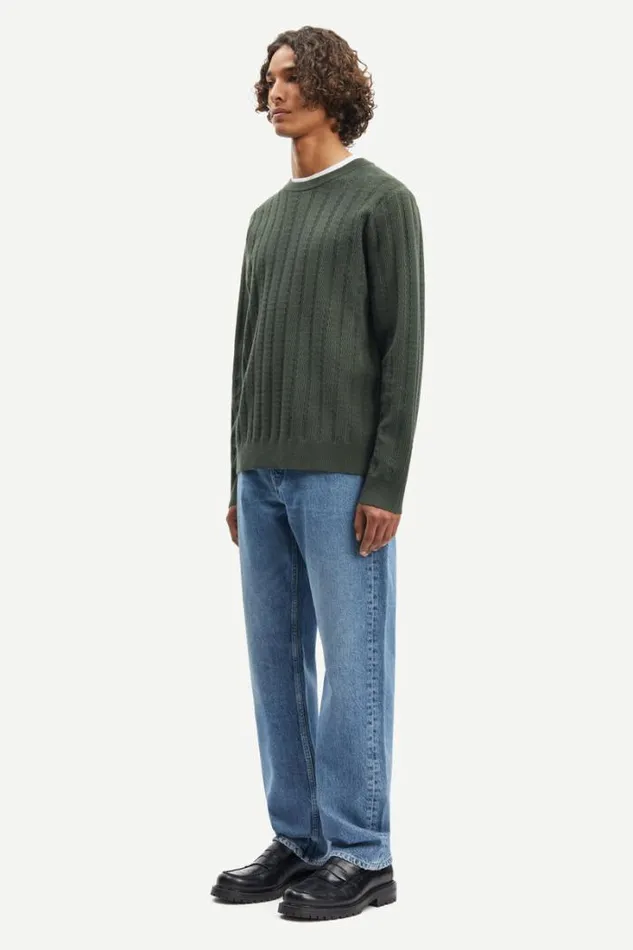 Man Gabriel Crew Neck 10490 Climbing Ivy Samse Samse Knitwear
