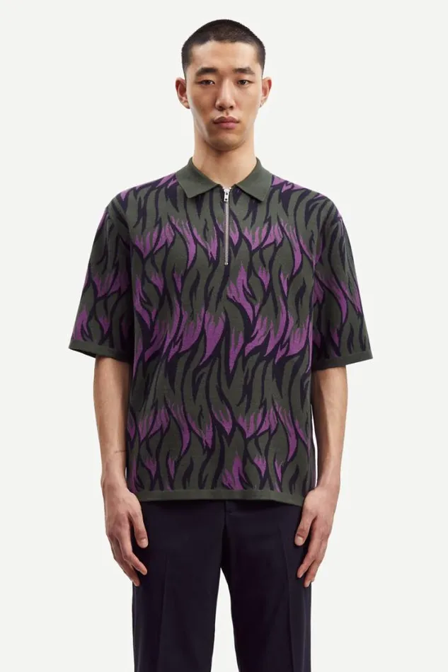 Man Garam Polo 10490 Sunset Flame Samse Samse Knitwear
