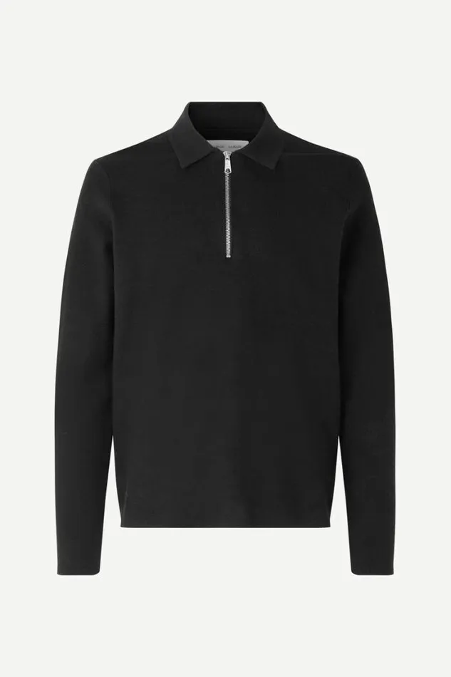 Man Guna Half Zip 10490 Black Samse Samse Knitwear