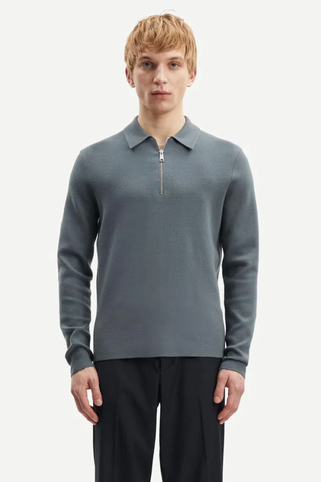 Man Guna Half Zip 10490 Stormy Weather Samse Samse Knitwear