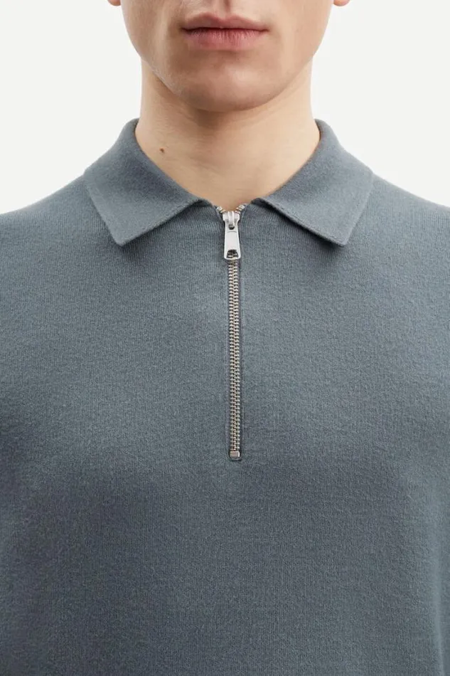 Man Guna Half Zip 10490 Stormy Weather Samse Samse Knitwear