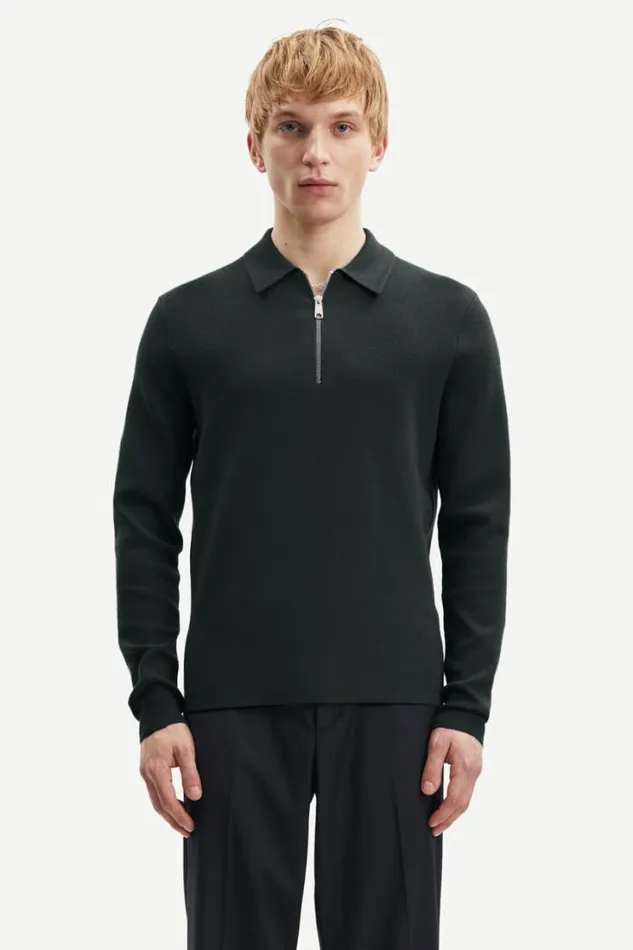 Man Guna Half Zip 10490 Volcanic Ash Samse Samse Knitwear