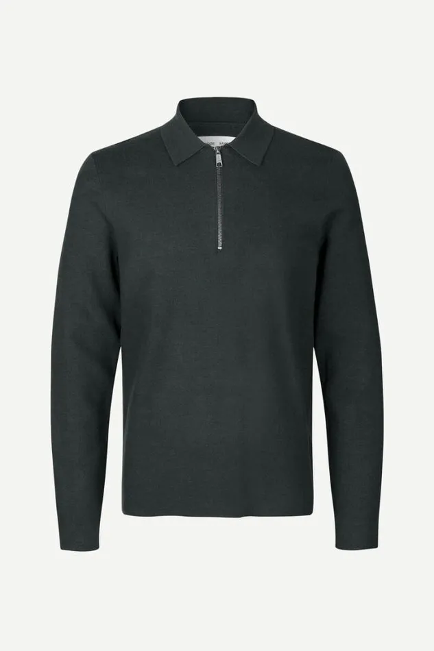 Man Guna Half Zip 10490 Volcanic Ash Samse Samse Knitwear Man Guna Half Zip 10490 Volcanic Ash Samse Samse Knitwear