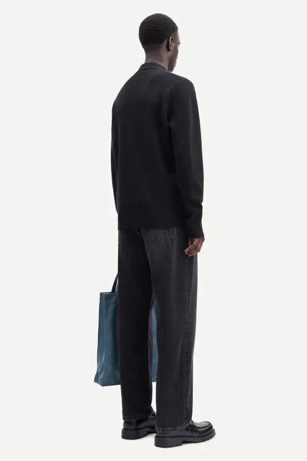 Man Guna X Zip 10490 Black Samse Samse Knitwear