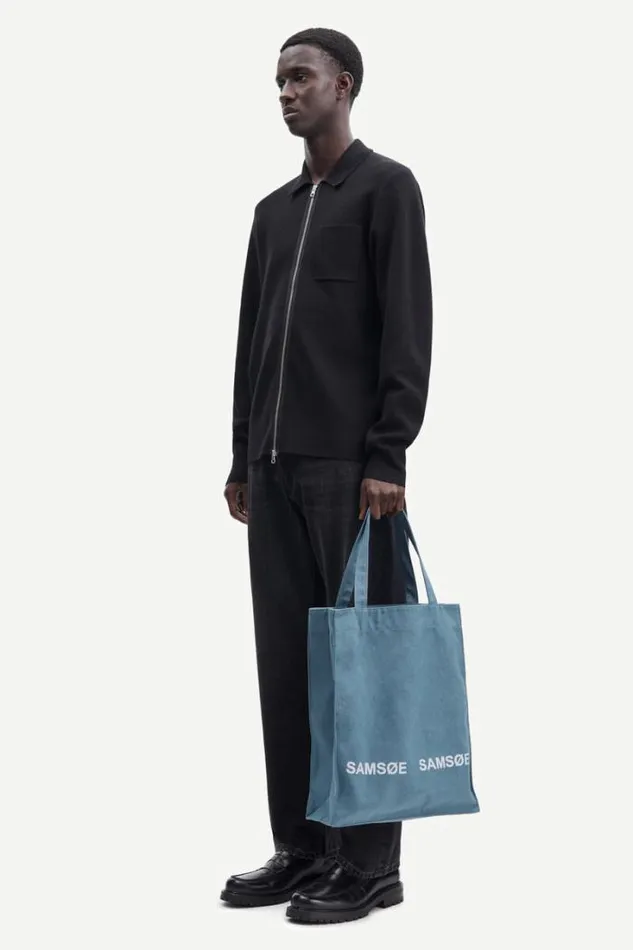 Man Guna X Zip 10490 Black Samse Samse Knitwear
