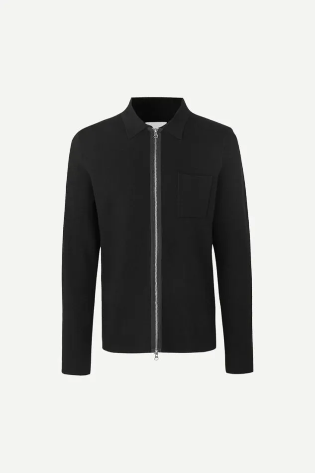 Man Guna X Zip 10490 Black Samse Samse Knitwear
