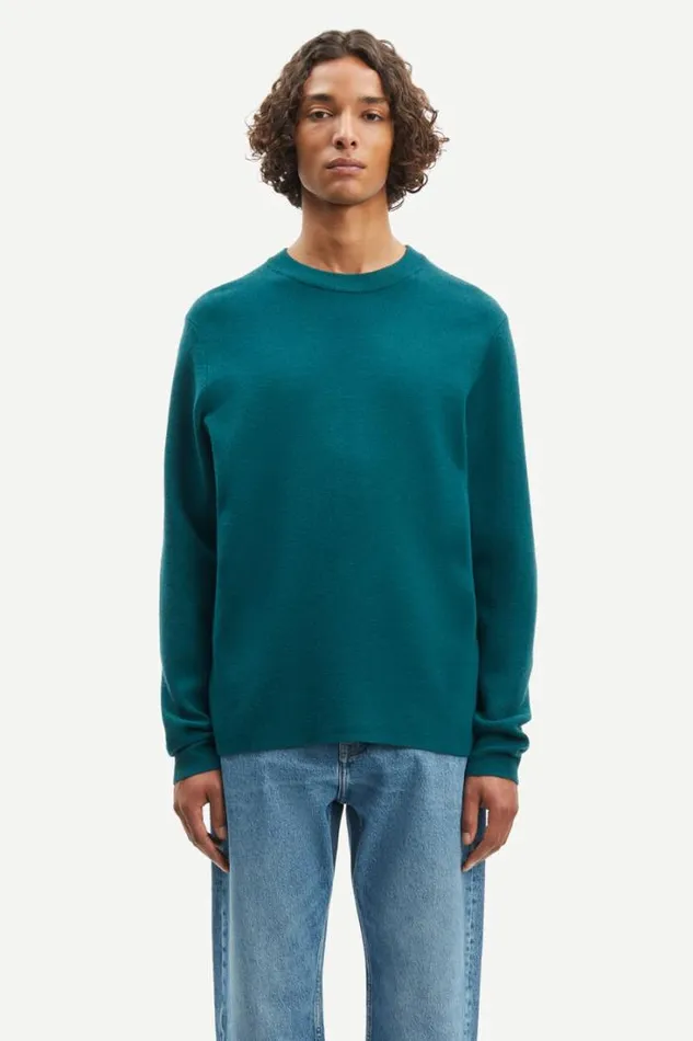 Man Gunan Crew Neck 10490 Atlantic Deep Samse Samse Knitwear