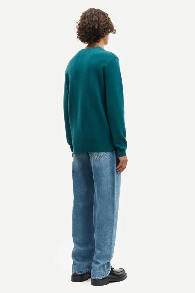 Man Gunan Crew Neck 10490 Atlantic Deep Samse Samse Knitwear