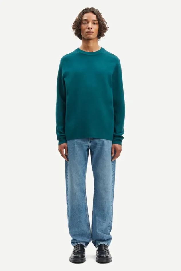 Man Gunan Crew Neck 10490 Atlantic Deep Samse Samse Knitwear