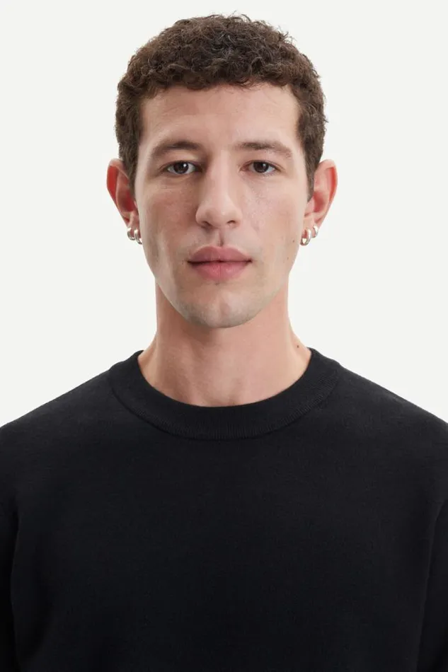 Man Gunan Crew Neck 10490 Black Samse Samse Knitwear