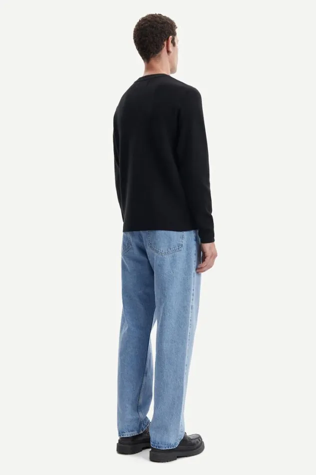 Man Gunan Crew Neck 10490 Black Samse Samse Knitwear