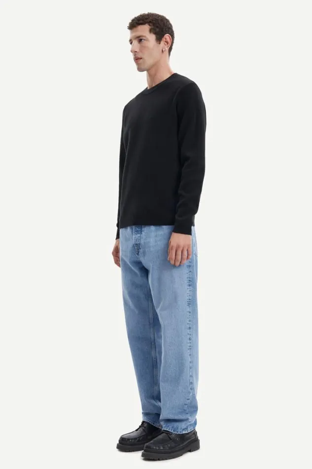 Man Gunan Crew Neck 10490 Black Samse Samse Knitwear