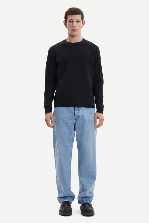 Man Gunan Crew Neck 10490 Black Samse Samse Knitwear
