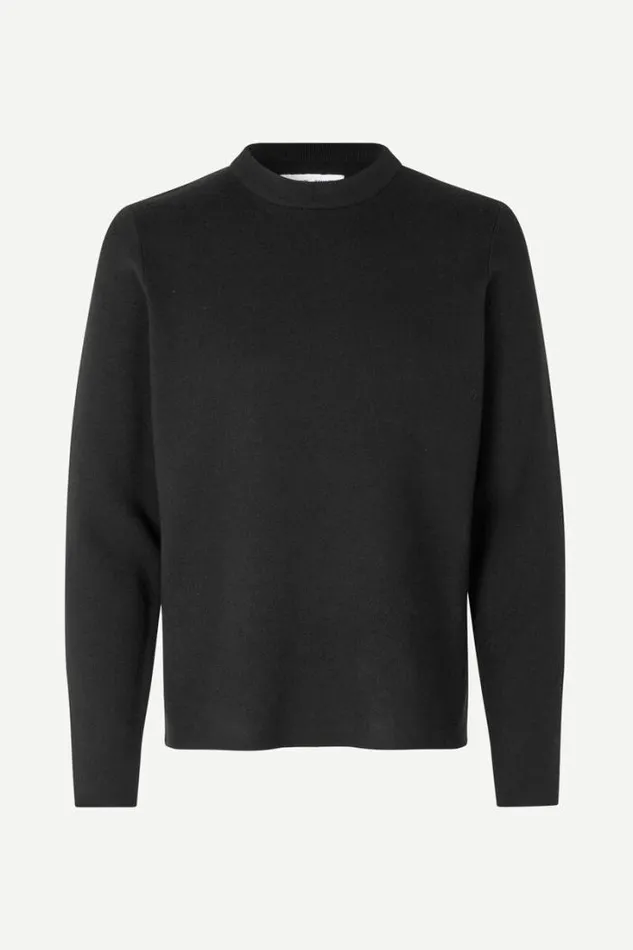Man Gunan Crew Neck 10490 Black Samse Samse Knitwear
