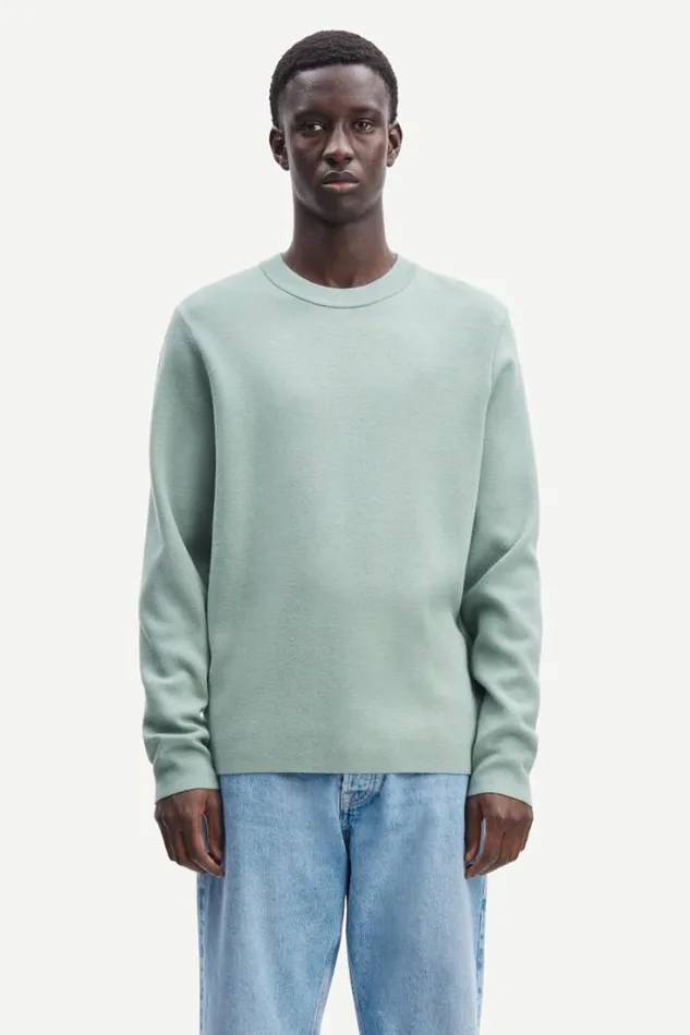Man Gunan Crew Neck 10490 Iceberg Green Samse Samse Knitwear