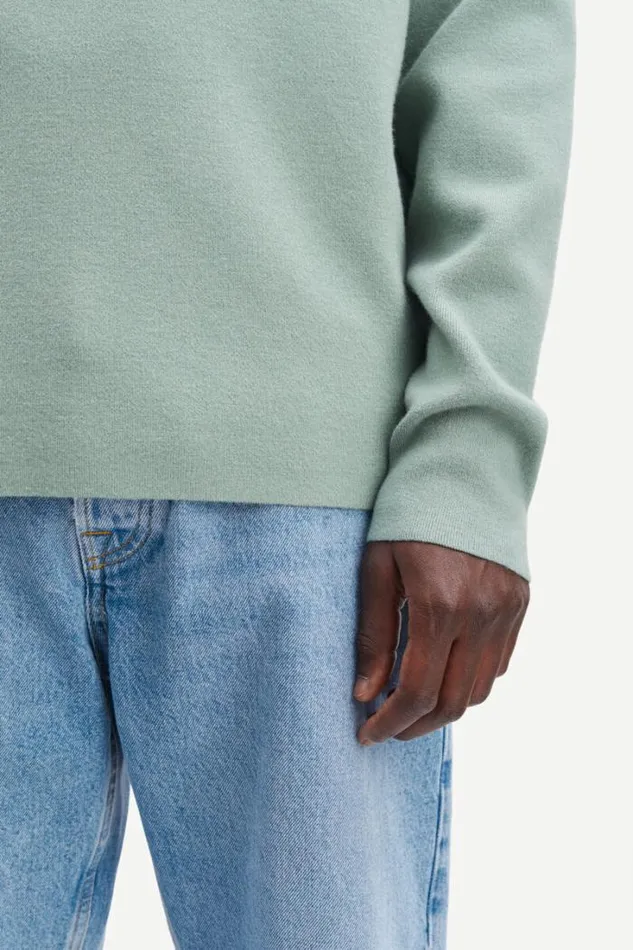 Man Gunan Crew Neck 10490 Iceberg Green Samse Samse Knitwear