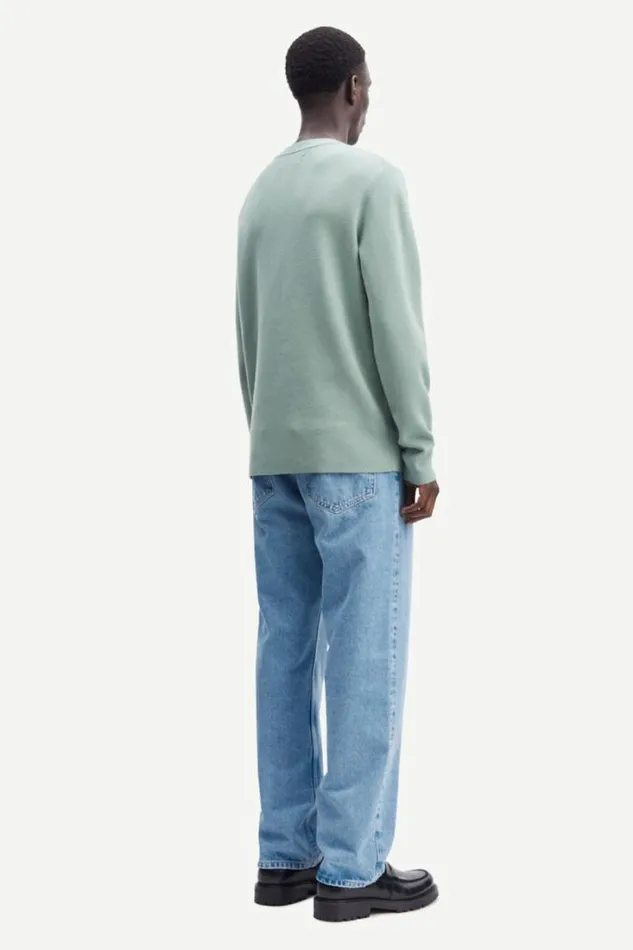 Man Gunan Crew Neck 10490 Iceberg Green Samse Samse Knitwear