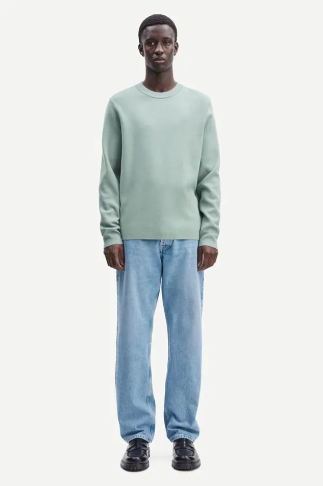 Man Gunan Crew Neck 10490 Iceberg Green Samse Samse Knitwear
