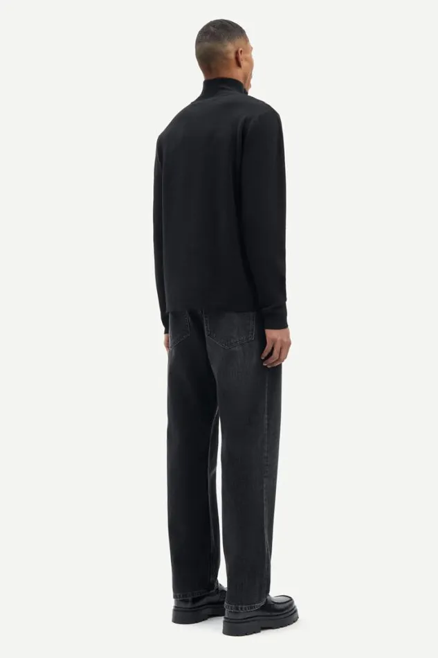 Man Gunan Turtle Neck Zip 10490 Black Samse Samse Knitwear
