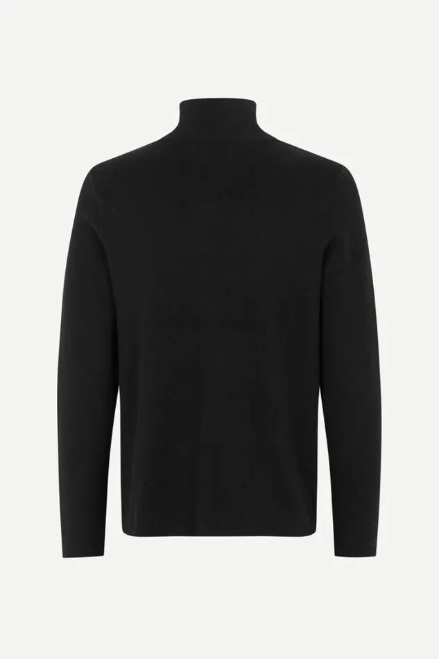 Man Gunan Turtle Neck Zip 10490 Black Samse Samse Knitwear