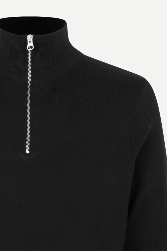 Man Gunan Turtle Neck Zip 10490 Black Samse Samse Knitwear