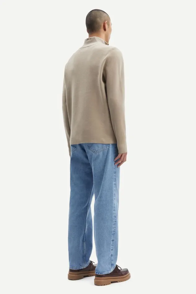 Man Gunan Turtle Neck Zip 10490 Pure Cashmere Samse Samse Knitwear