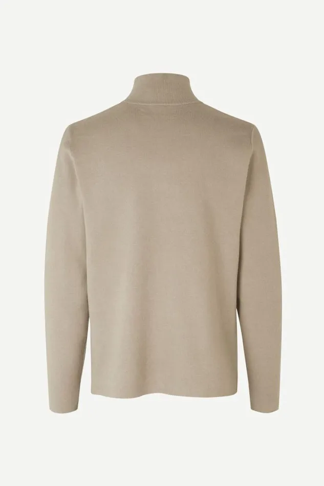 Man Gunan Turtle Neck Zip 10490 Pure Cashmere Samse Samse Knitwear
