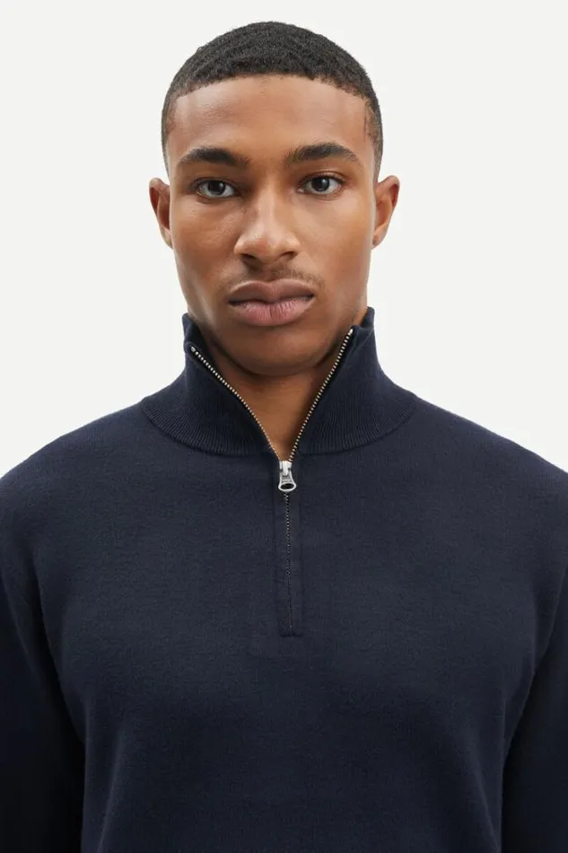 Man Gunan Turtle Neck Zip 10490 Sky Captain Samse Samse Knitwear