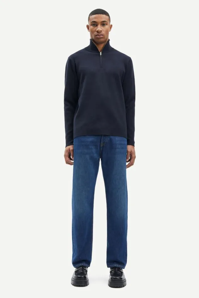 Man Gunan Turtle Neck Zip 10490 Sky Captain Samse Samse Knitwear