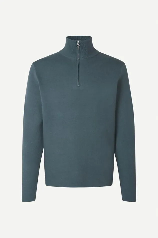 Man Gunan Turtle Neck Zip 10490 Stormy Weather Samse Samse Knitwear