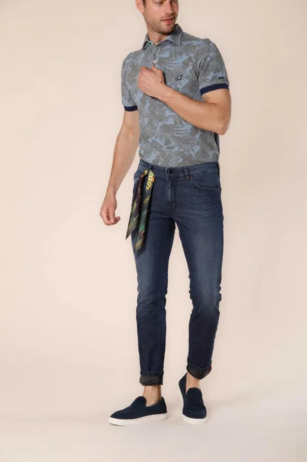Man Harris 5 Pockets Pants In Stretch Denim With Camouflage Pattern Slim Mason039s Pants Man Harris 5 Pockets Pants In Stretch Denim With Camouflage Pattern Slim Mason039s Pants