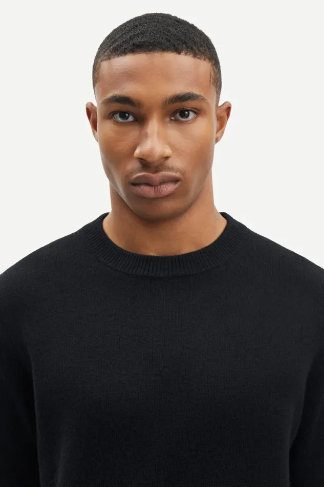 Man Isak Knit Sweater 15010 Black Samse Samse Knitwear