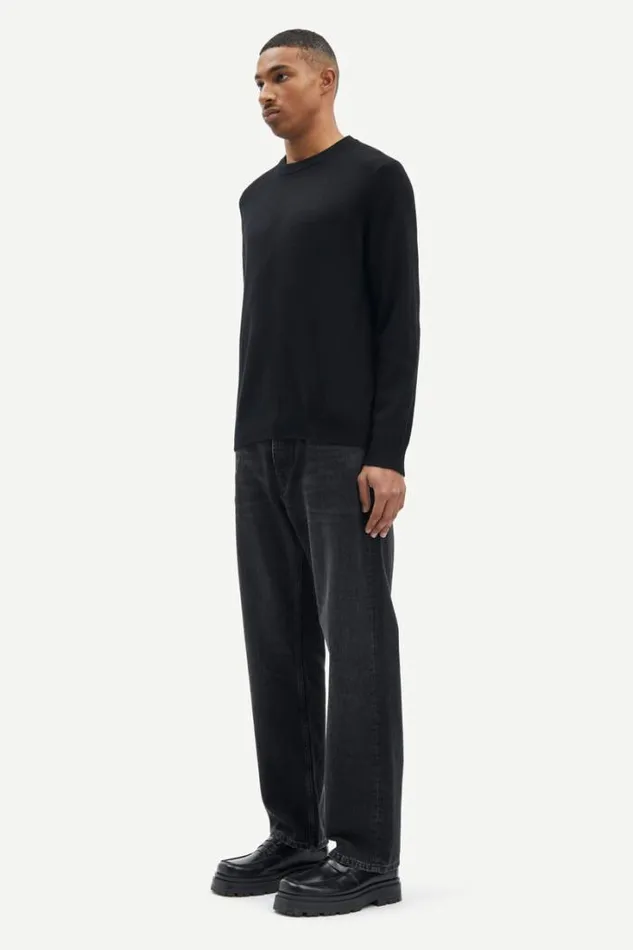 Man Isak Knit Sweater 15010 Black Samse Samse Knitwear