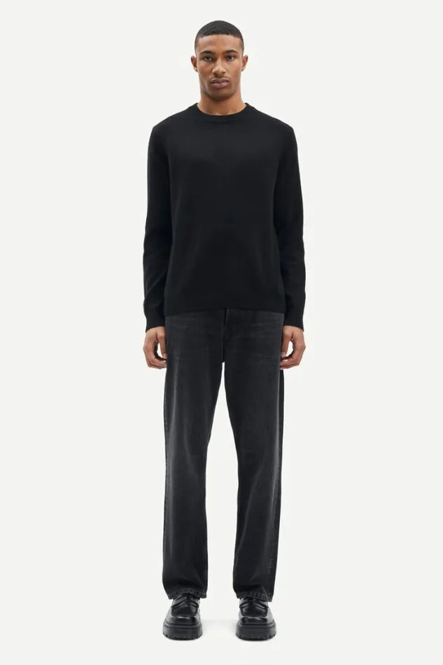 Man Isak Knit Sweater 15010 Black Samse Samse Knitwear