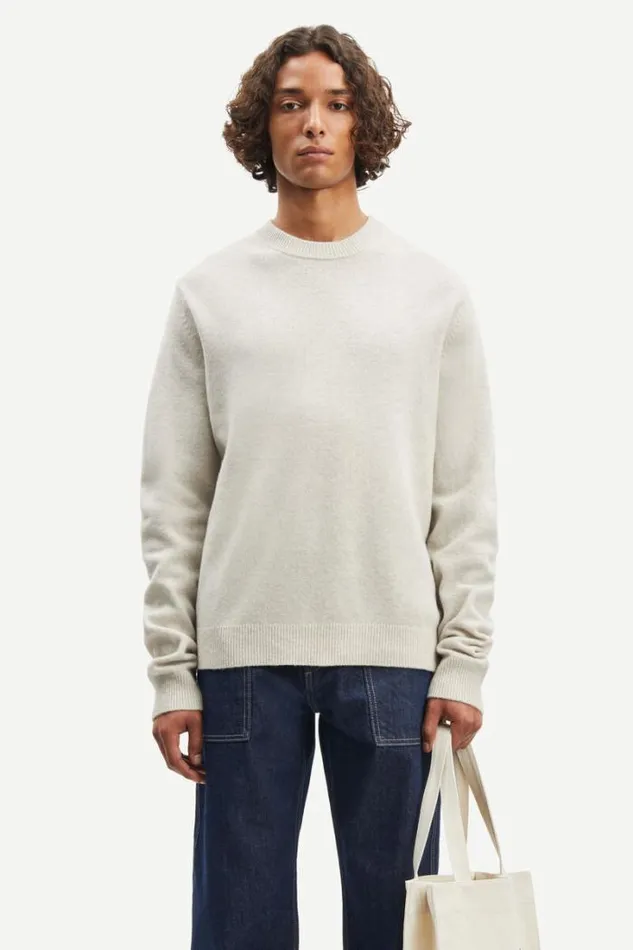 Man Isak Knit Sweater 15010 Silver Lining Samse Samse Knitwear