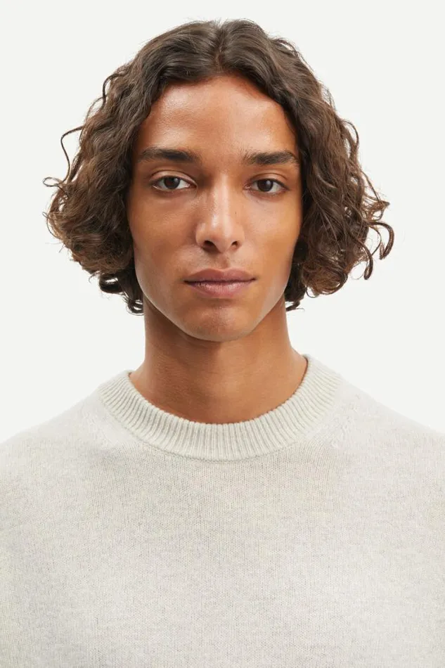 Man Isak Knit Sweater 15010 Silver Lining Samse Samse Knitwear